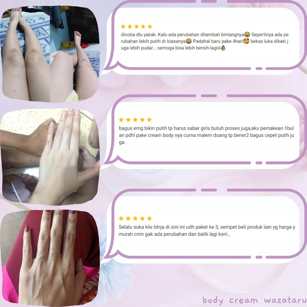 BIBIT PEMUTIH BADAN BPOM - PEMUTIH LIPATAN - PENGHILANG BEKAS LUKA - Dosting Pemutih - Bodycream by WAZATARU