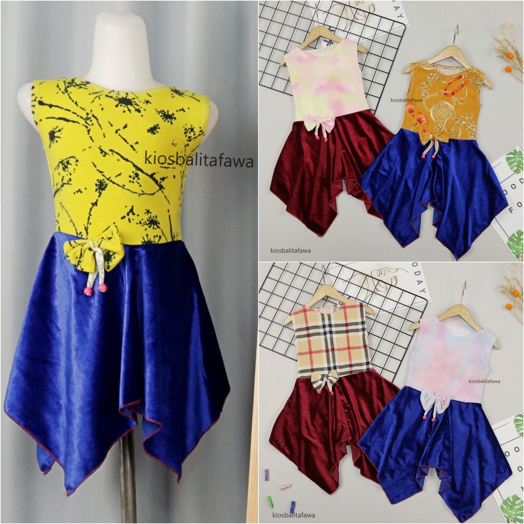 Dress Alona uk 1-2 Tahun / Dress Balita Dress Anak Cewek Dress Import Dress Yukensi Dress Murah
