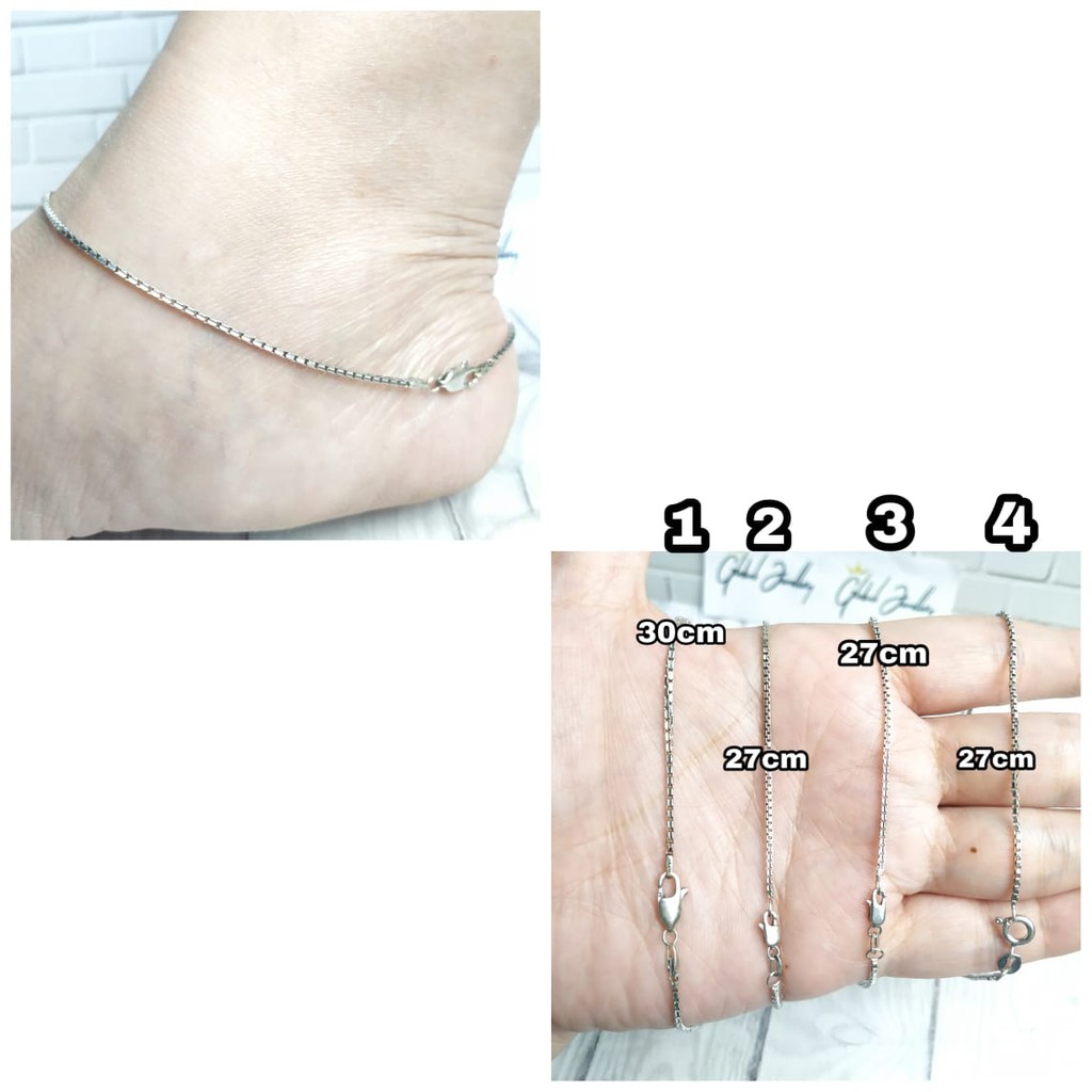 GELANG KAKI POLOS PERAK ASLI S925 GLOBAL JEWELLERY CI027