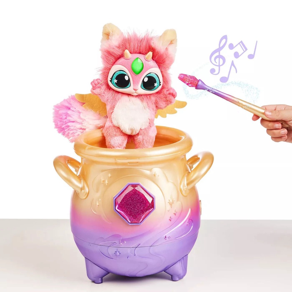 Magic Mixies Magical Misting Cauldron with Interactive 8 inch Pink Plush Toy