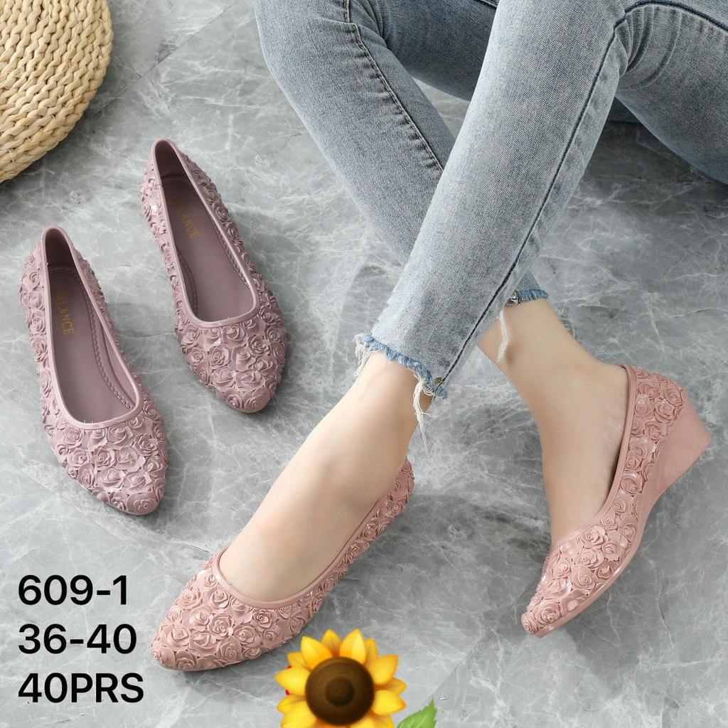 Sandal Karet Sendal Wedges Jelly Spon Shoes Cewek Trendy Wanita Import Murah Terbaru By Agung Style Balance 3306-1