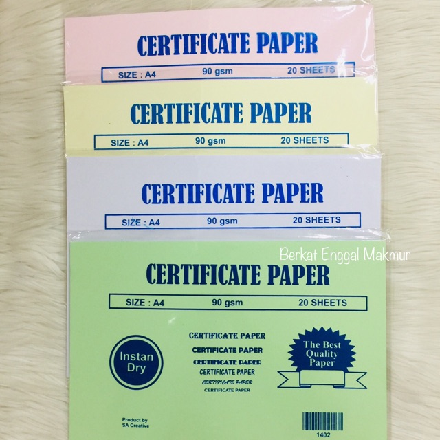 

Kertas Sertifikat / Certificate Paper 90 gsm 20 lembar