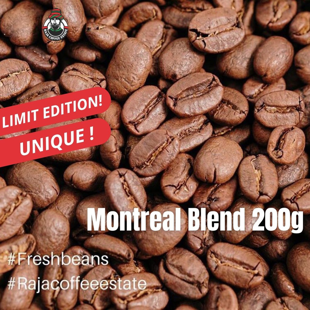 

RAJA COFFEE ESTATE MONTREAL BLEND 200G KOPI BIJI BUBUK ARABIKA ACEH GAYO JAMIN FRESH ROAST