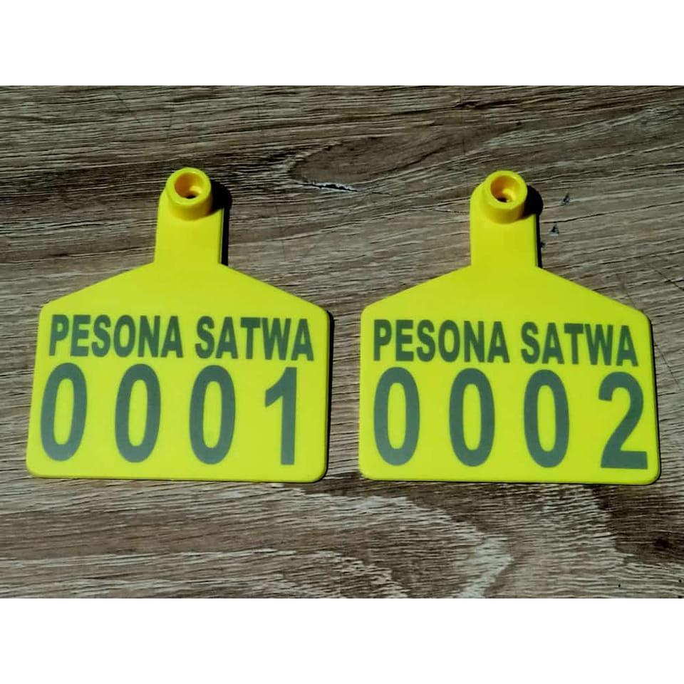 Eartag 100pcs Laser Cetak Nama dan Nomor Custom -Termasuk Ear Tag-