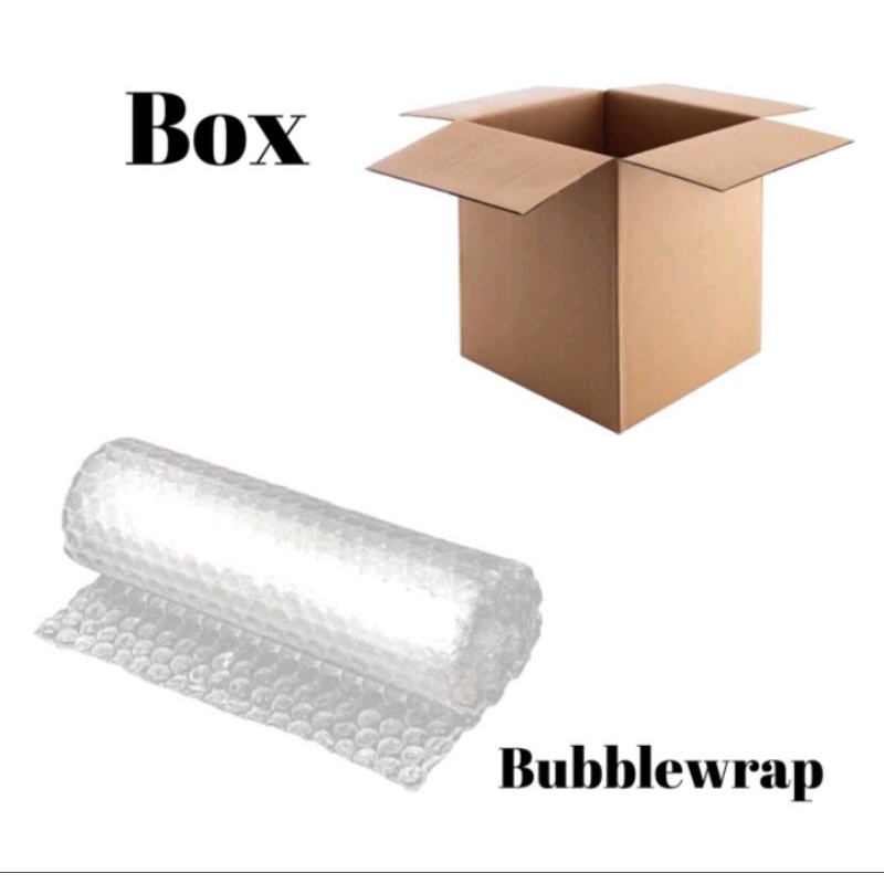 

Bubble wrap dan box karton kardus tambahan packaging tambahan pengaman packingan paket