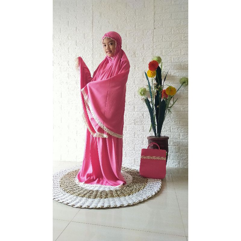 MUKENA ANAK TANGGUNG RAYON RENDA USIA 7 - 10 TAHUN TERLARIS