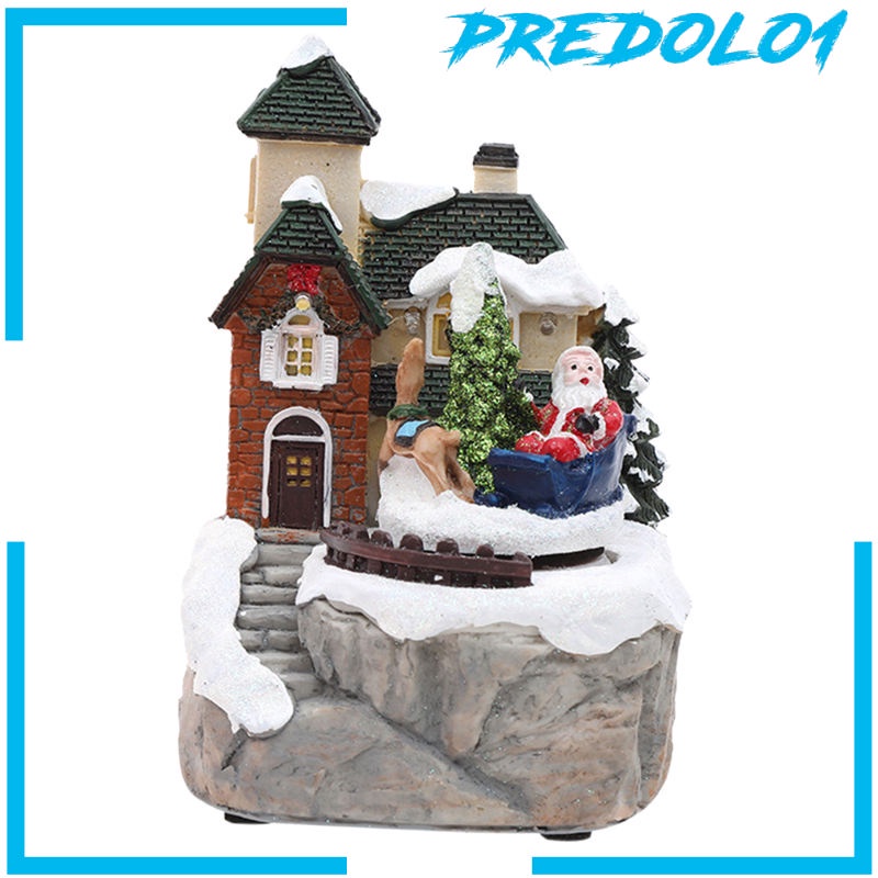 [PREDOLO1] Resin Christmas Music Box Presents Collection Snow View House for Home