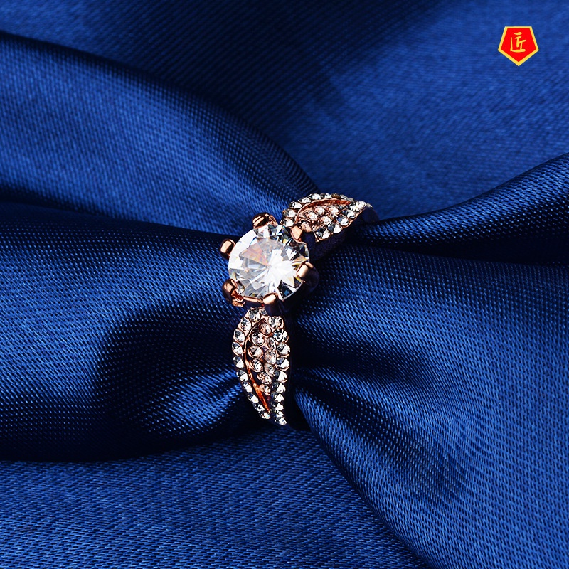 [Ready Stock]Six-Claw Diamond-Studded Ring Exaggerated Fashion