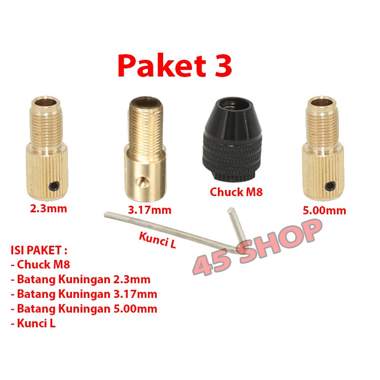 Kepala Bor Mini 0.3-3.5mm Keyless Universal Chuck Untuk 2mm 2.3 mm 3.17mm 5.0mm Elektrik Dinamo DC 7752