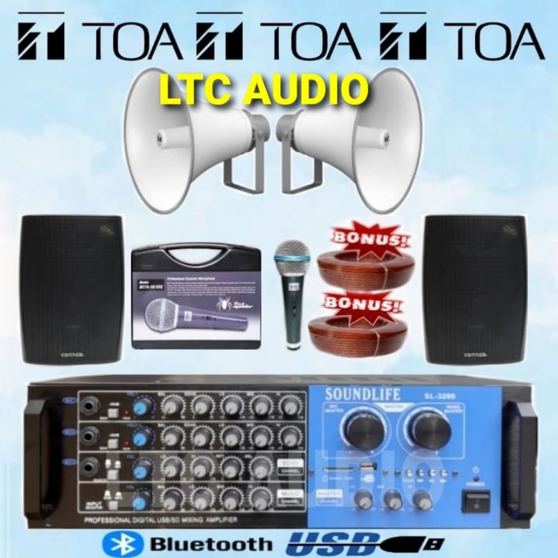 PAKET SOUND SYSTEM TOA MASJID &MUSHOLA UNTUK OUTDOOR-INDOOR (BERKAH 9)