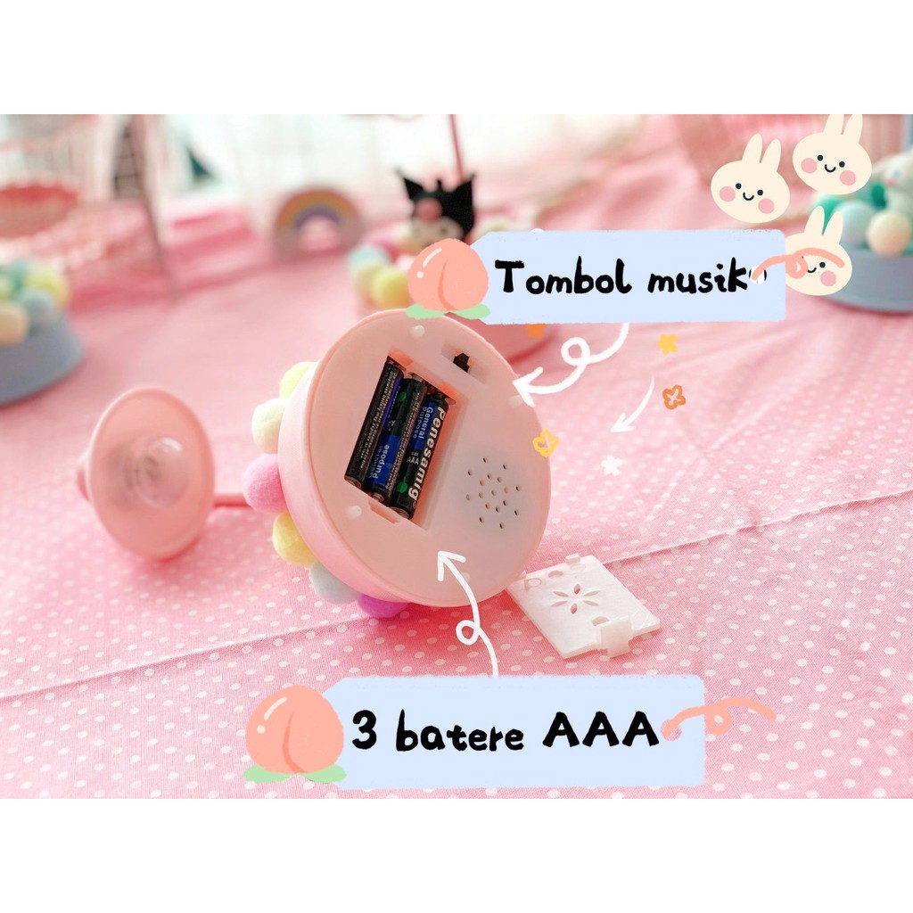 Lampu musik sanrio LB011 hello kitty melody pompurin cinamoroll kuromi music box lamp