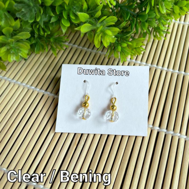 HANDMADE ANTING ANAK/DEWASA KAITAN PLASTIK MOTIF KRISTAL CEKO