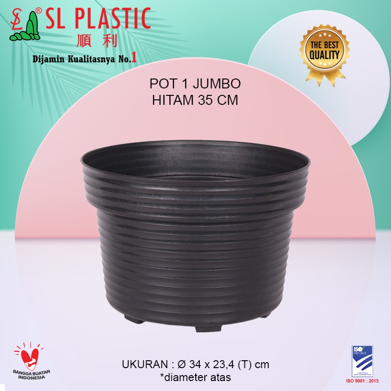 Pot Bunga / Pot Tanaman Warna Hitam POT 1 JUMBO SL Plastic