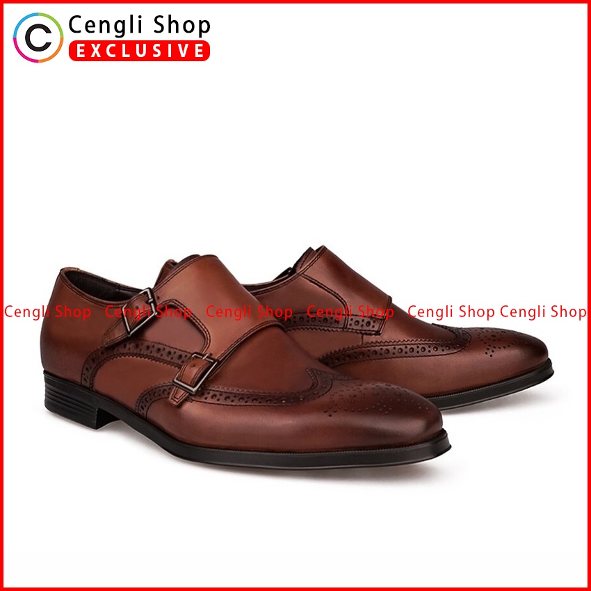 SEPATU PANTOFEL EVERBEST PRIA ORIGINAL FORMAL KULIT ASLI COKLAT EM36