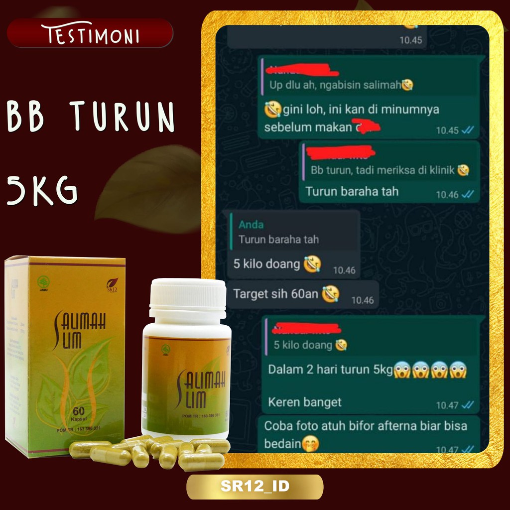 SALIMAH SLIM SR12 / PELANGSING HERBAL AMPUH / TURUN BERAT BADAN 20 KG