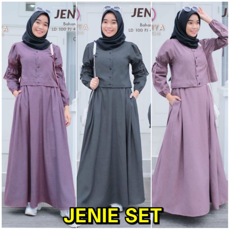 [Siap kirim] 100% ORI Jenie set atasan + rok by Shofiya / Ld 100 Lp 105