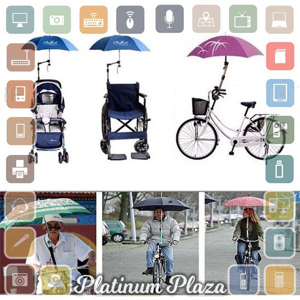 Folded Stand Payung Multifungsi Sepeda Stroller Kereta Bayi - Black`CJLKLY-