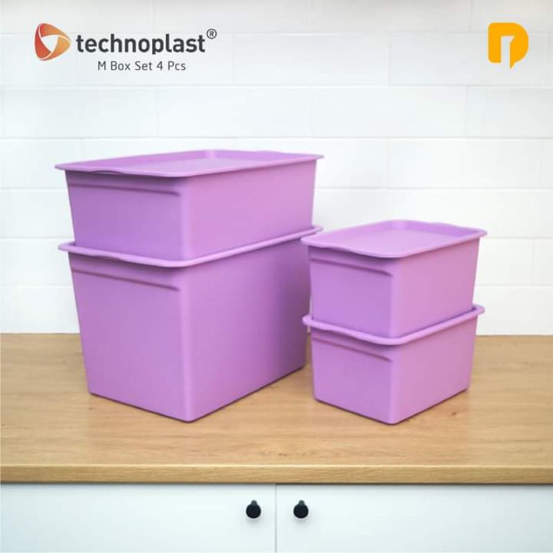 Tempat Penyimpanan Serbaguna Ungu / M Box Purple 4 Pcs