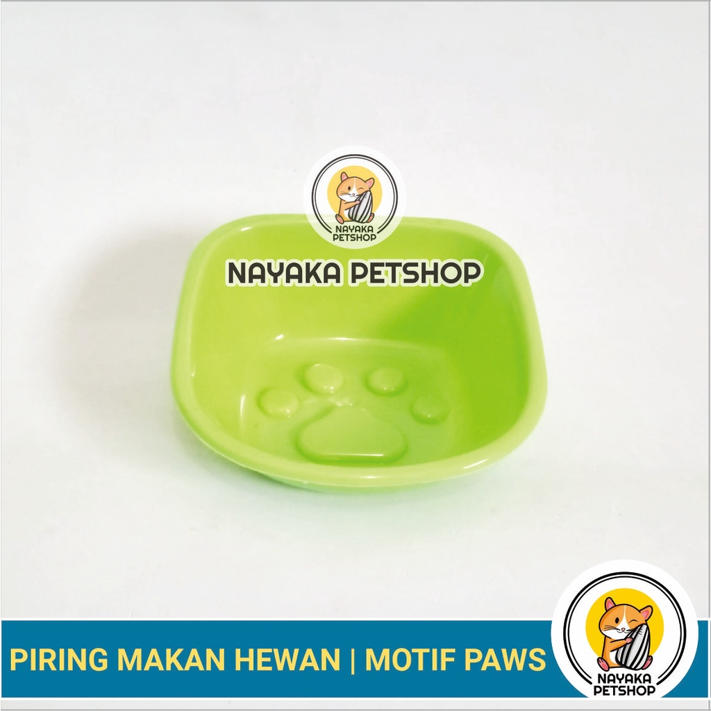 Tempat Pakan Kucing Motif Paws Pet Bowl Wadah Makan Air Piring Pakan Kelinci Musang Landak Hewan