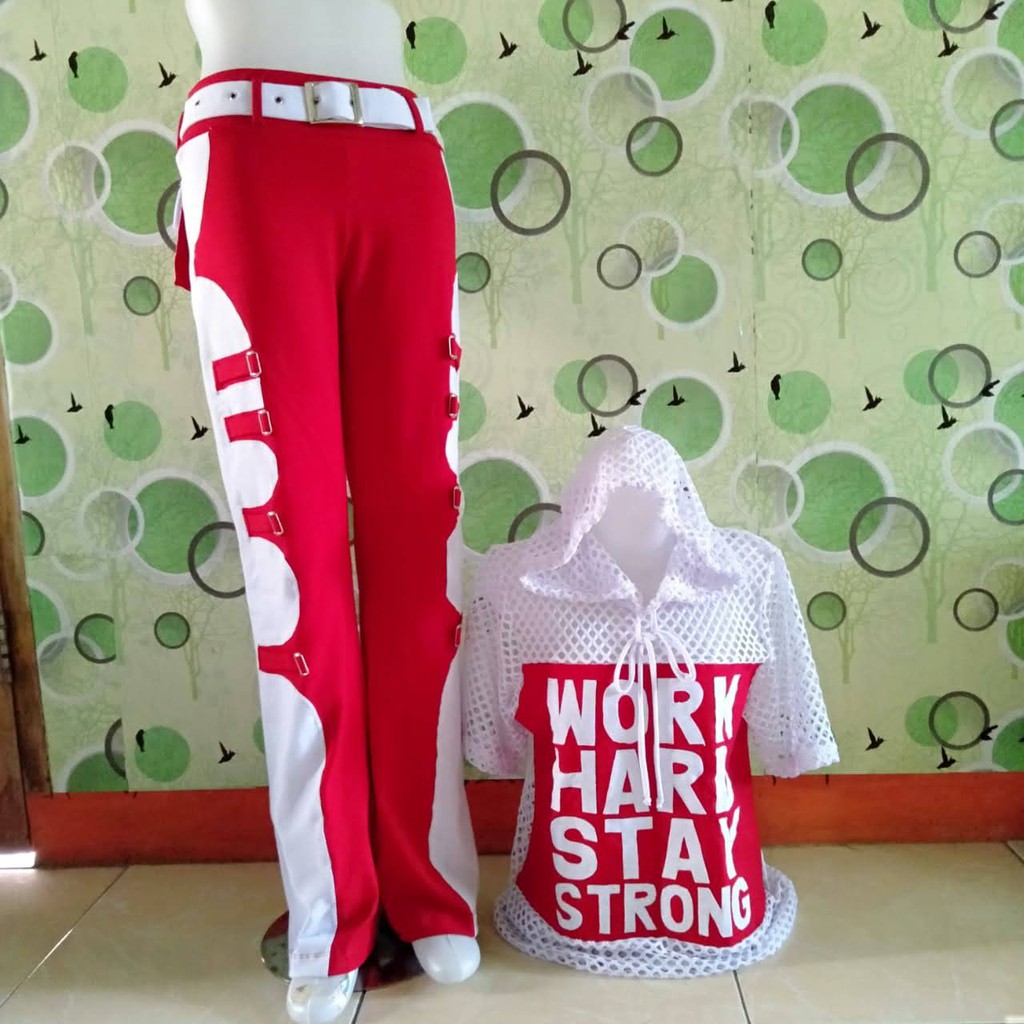 baju senam stelan jaring