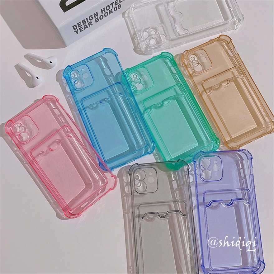 Samsung A22 A02 A82 A72 A52 A42 A32 A12 A10s Case Clear Card Holder Shockproof Phone Case Protective Cover-2