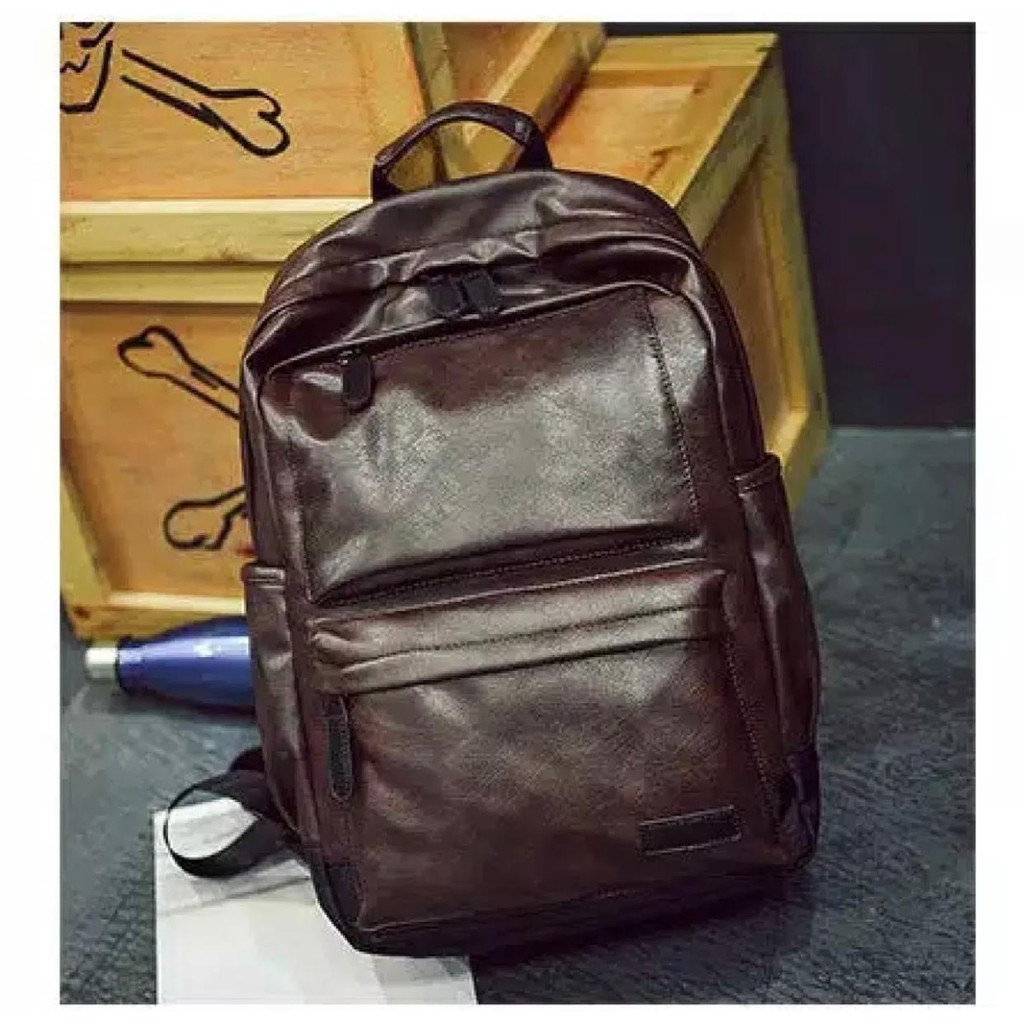 Tas Ransel Pria Tas Backpack Terbaru Kulit Sintetis Kapasitas Besar