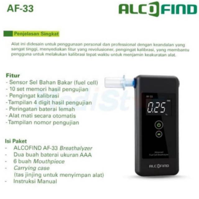 ALCOFIND AF-33 / cek kadar alkohol / alcohol test