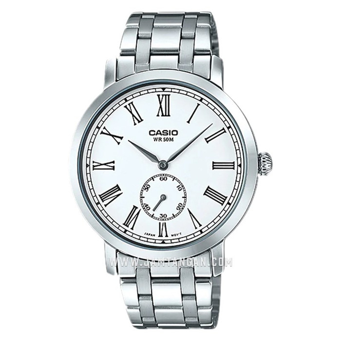 Casio General MTP-E150D-7BVDF Men White Dial Stainless Steel Strap