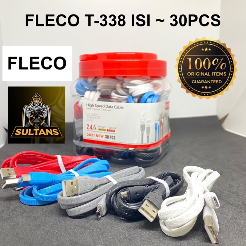 PROMO SULTAN T-338 PERTOPLES ISI ~30PCS KABEL DATA FLECO MICRO ORIGINAL FASTCHARGING