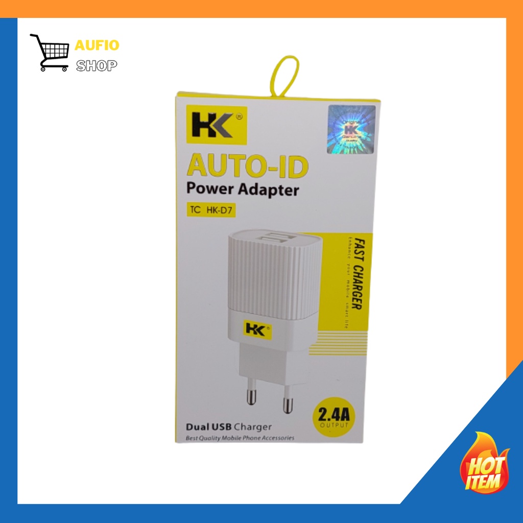 Adaptor + Kabel HK-D7 2USB 2.4a Fast