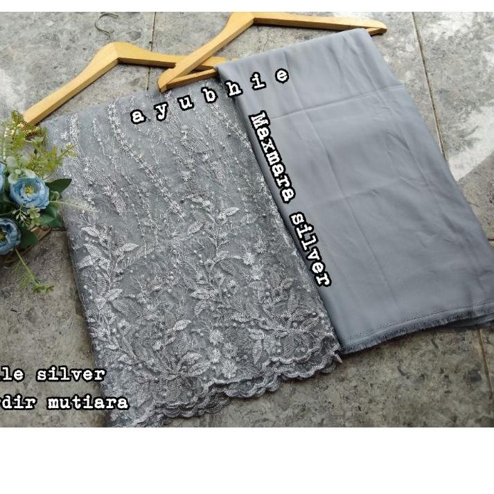 ⤵ Tulle tile Brokat Mutiara mix kain maxmara polos furing dalaman kebaya ori bahan bridesmaid metera