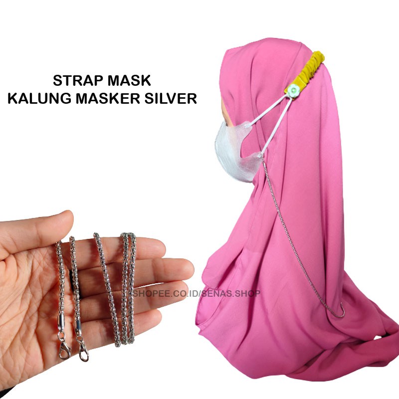 Kalung Masker Korea Silver | Strap Masker Rantai Silver | Tali Masker Korea Kekinian