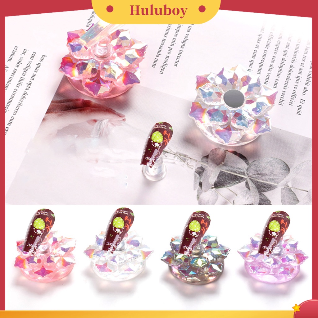 Huluboy Huluboy♡ Stand Holder Display Kuku Palsu Bentuk Lotus Flexible Untuk Latihan Manicure