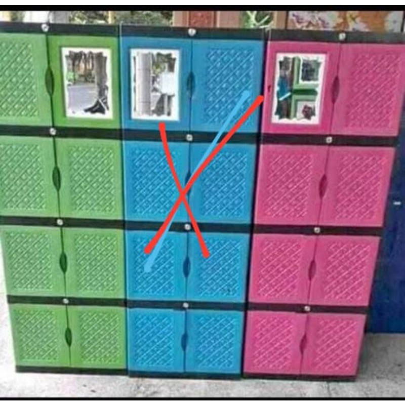 Lemari Baju Aquose 4  susun di lengkapi dengan kunci  + Cermin