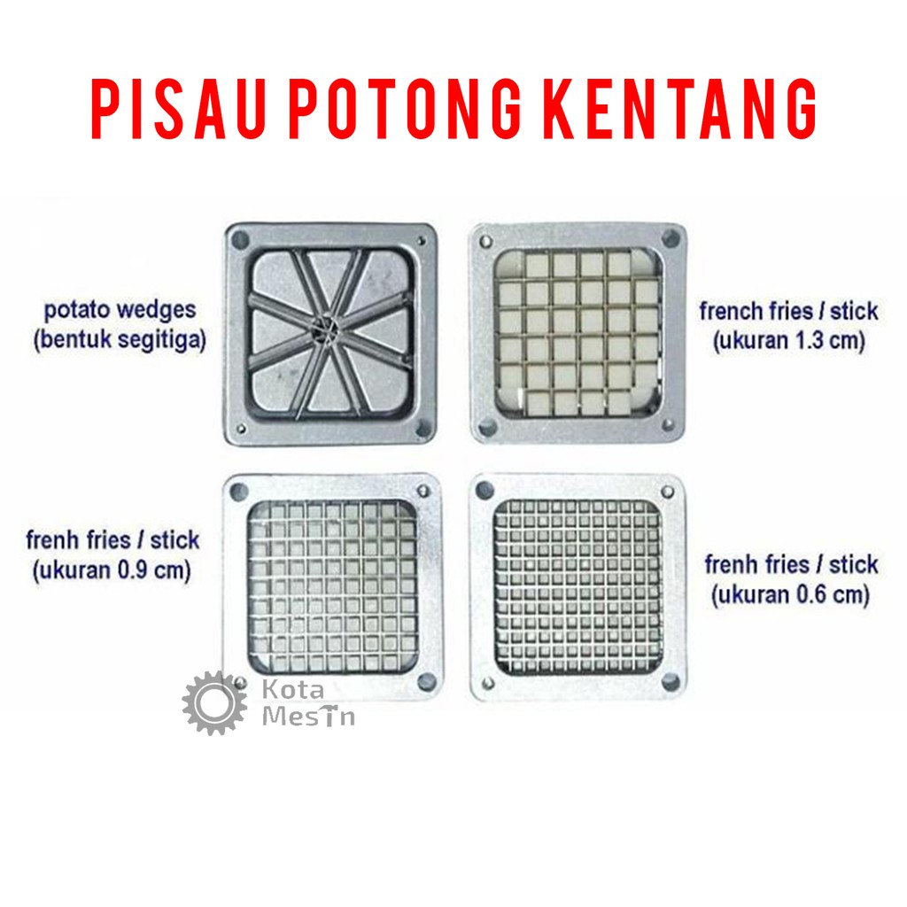 PISAU ALAT POTONG KENTANG SET OSSEL (ISI 4 PCS)