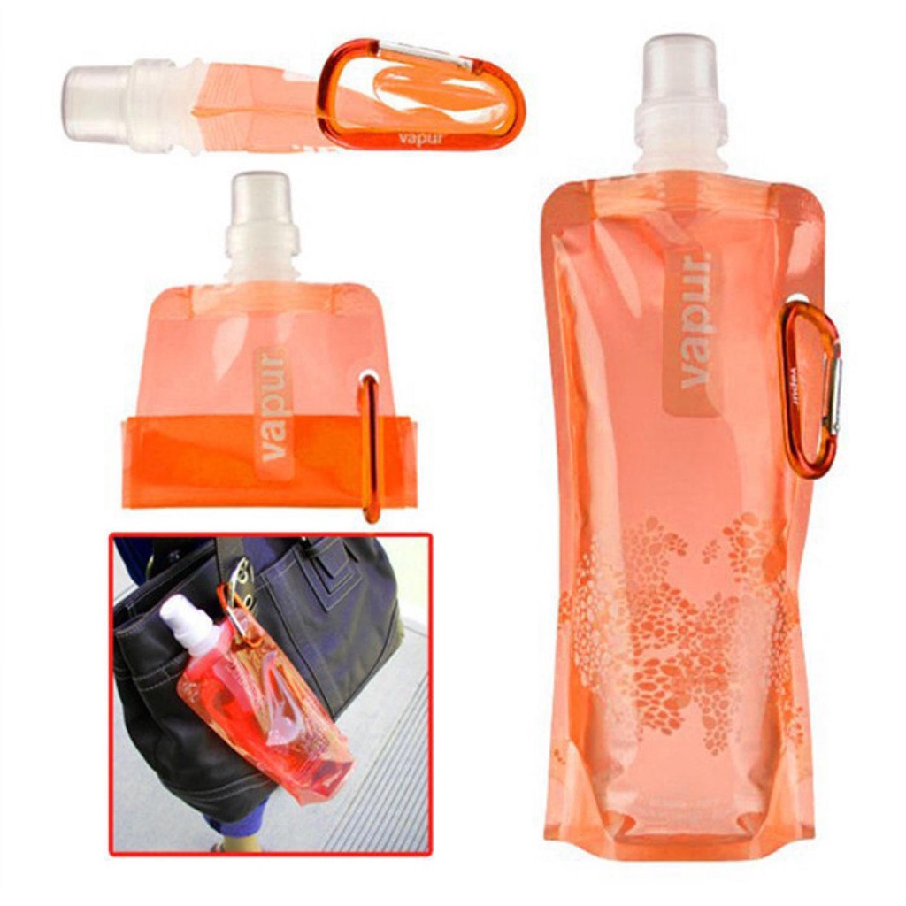 GROSIR_IJ Botol Minum Lipat Camping Hiking Drinking Bottle 500ml - V5