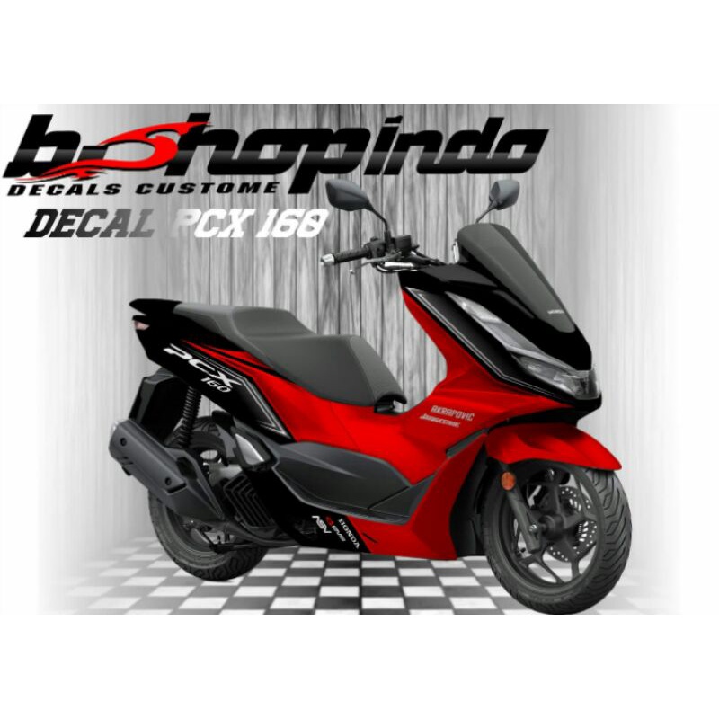 Sticker Decal PCX 160 Full Body Warna Merah Simple