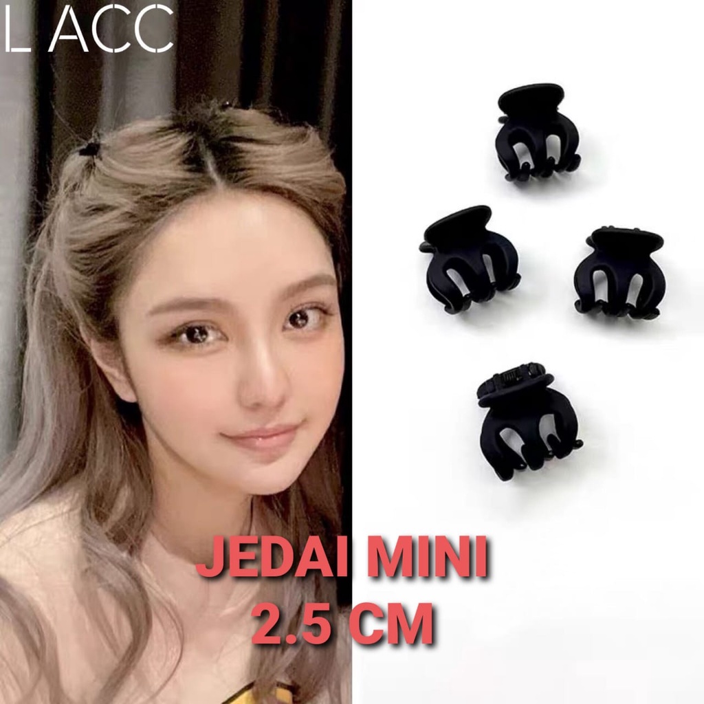 JEDAI MINI JEPIT PONI AKSESORIS RAMBUT KOREA IMPOR 2.5 CM WARNA DOFF MATT BERKUALITAS