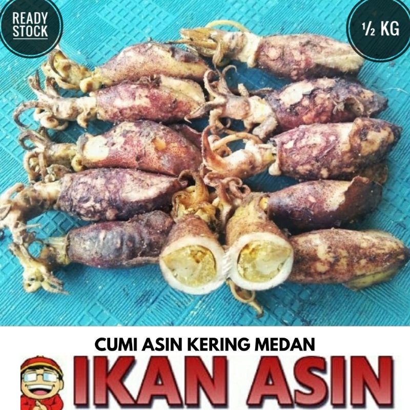 

Ikan Asin CUMI ASIN / SOTONG 500 gr cap TOKE BAGAN SIAPI API
