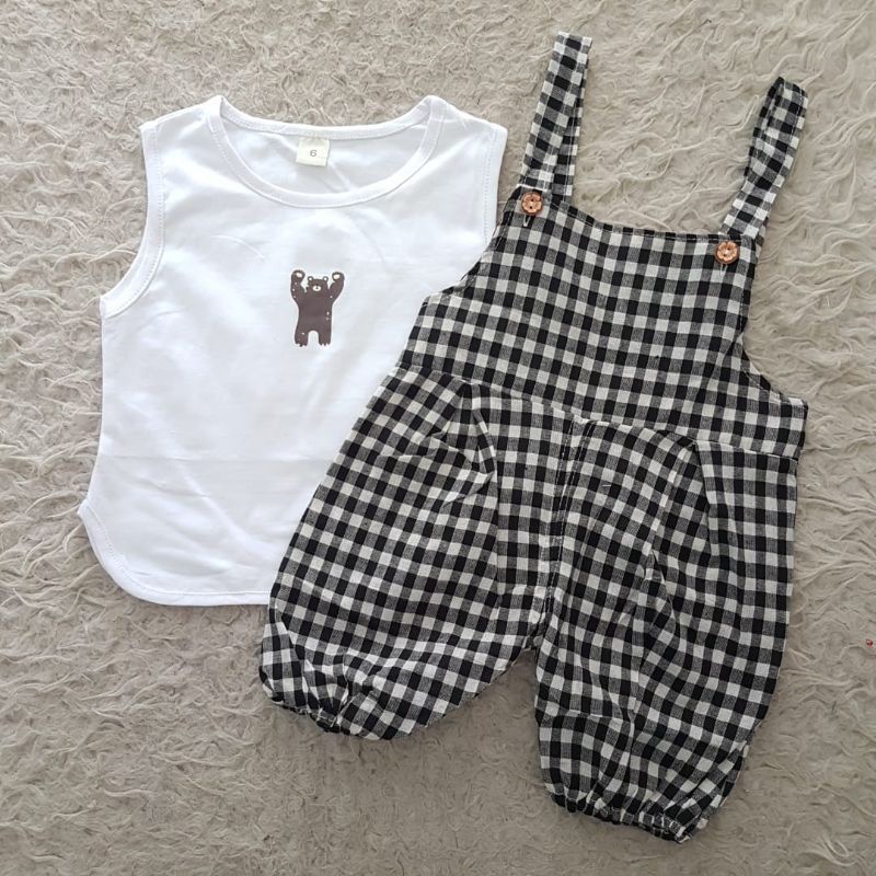 baju bayi brown overall