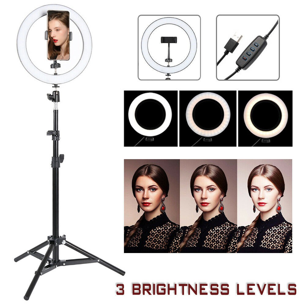 26CM MAKE UP MUA LAMPU CINCIN DIMMABLE PHOTO STUDIO RINGLIGHT+STAND