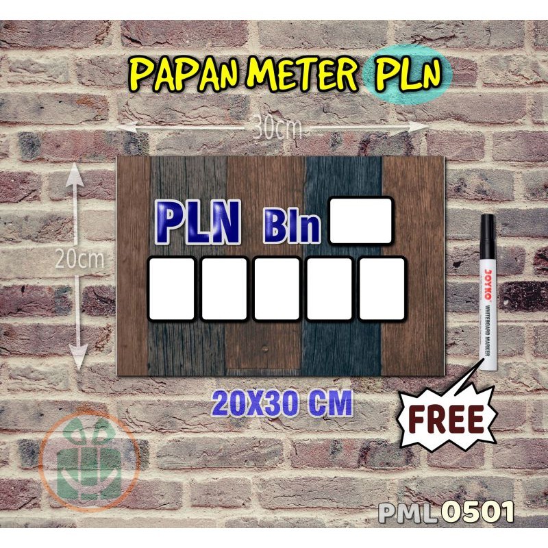 

SBC Papan Meter Listrik PLN PAM motif Unik - Wooden 01