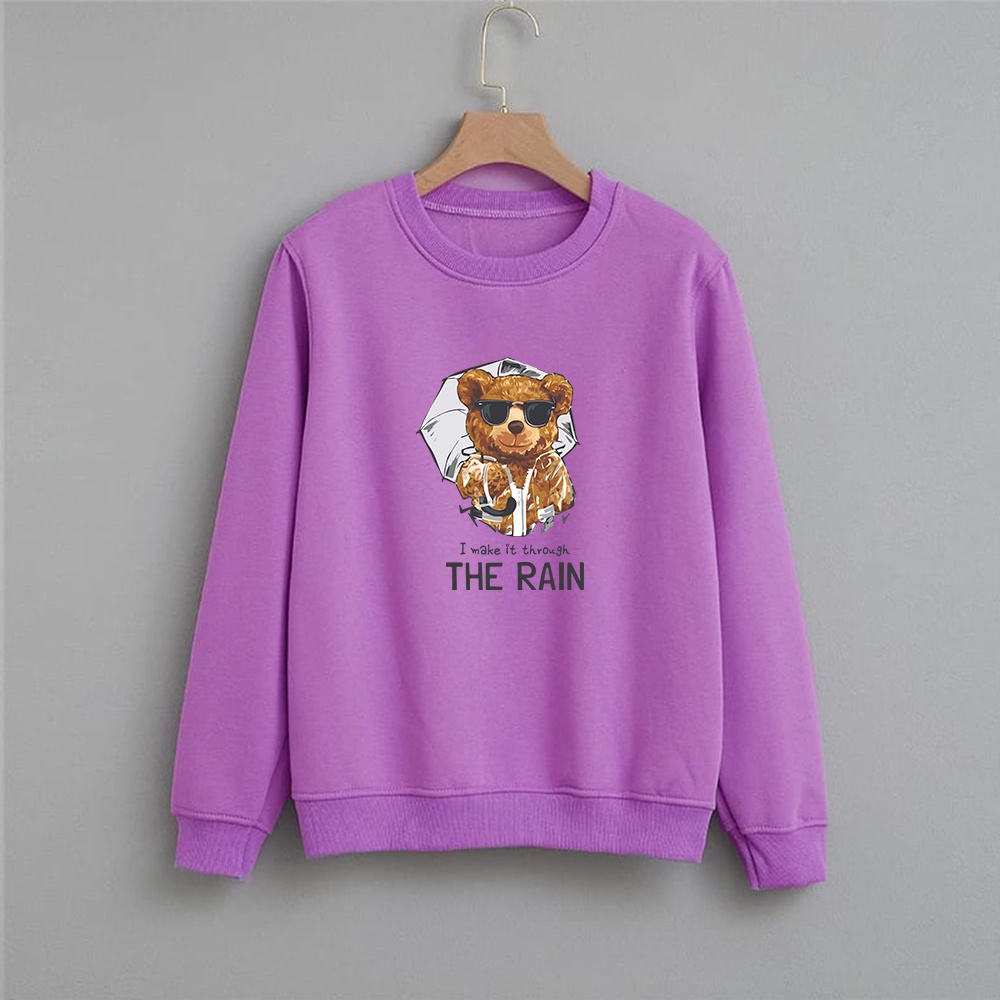 Crewneck wanita Bear The Rain sweater wanita M-XXL