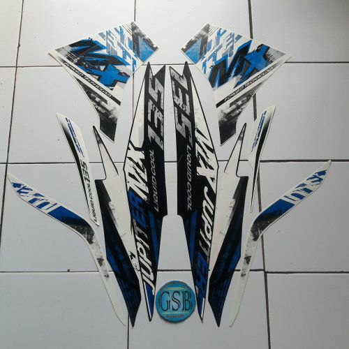 Striping sticker jupiter mx 2014 putih biru - Jupiter MX new 135 2014 putih biru