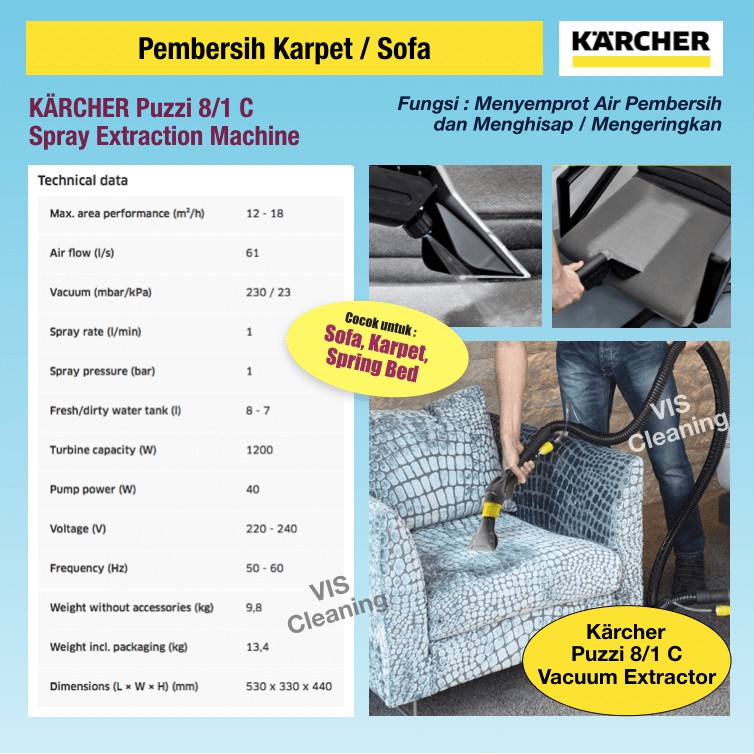 Spray Extraction Cleaner Karcher Puzzi 8/1 (Vacuum Extractor)