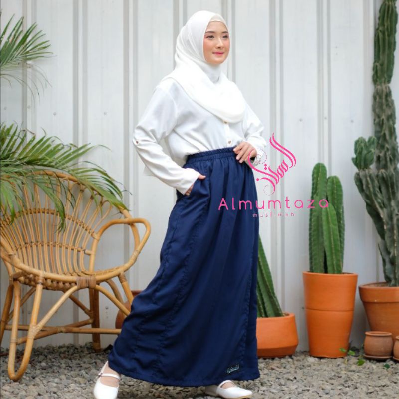 Rok celana wolfis woolpeach luxury | rok celana kantor | rok celana santai dan formal - Almumtaza Muslimah