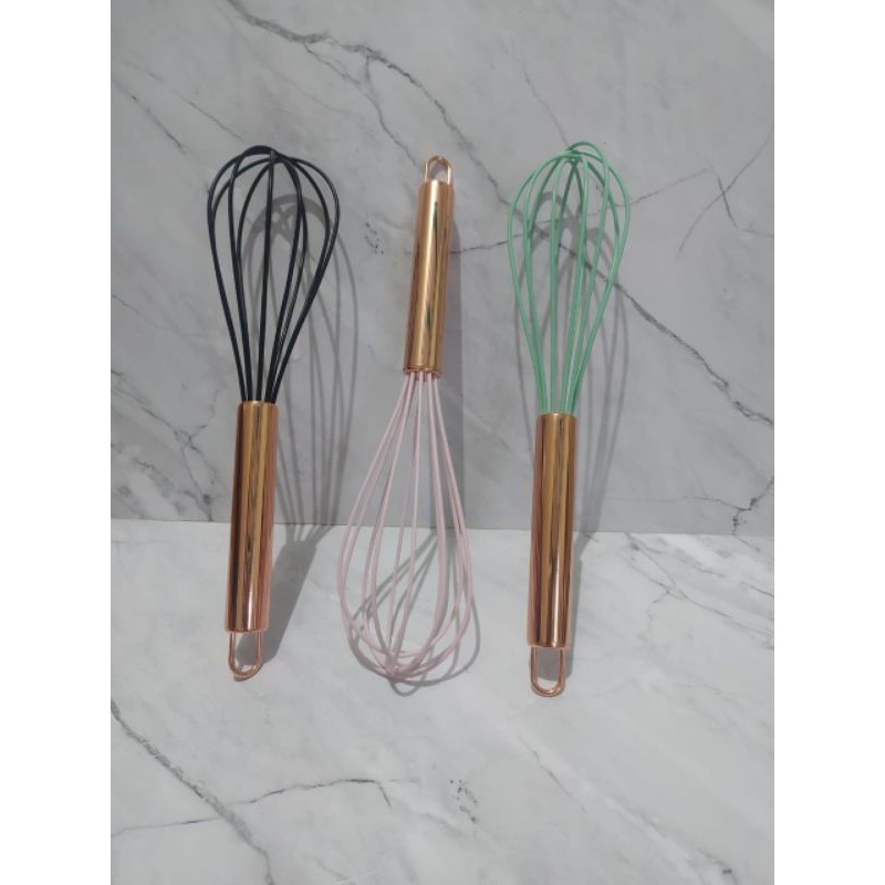 whisk silicone gg rose gold 30 / 25cm egg beater manual pengocok telur silikon kocokan silicon