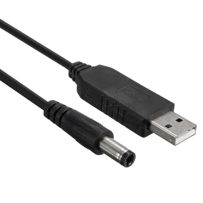 Kabel Konverter 1m USB DC 5V to Step-up 9V DC Jack 5.5mm x 2.1mm