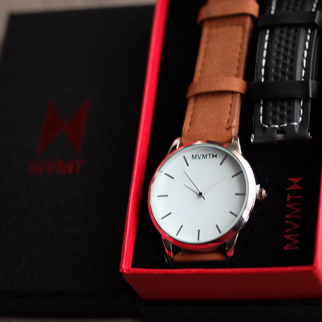 Jam Tangan Pria Wanita Analog MVMT Super Tali Kulit Fullset