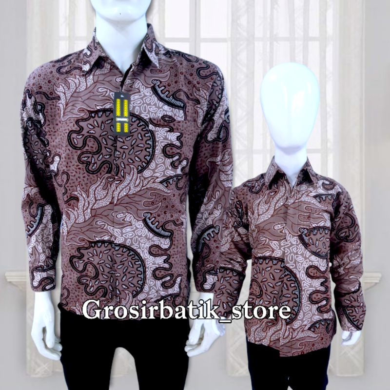 BAJU BATIK COUPLE AYAH DAN ANAK PREMIUM katun furing motif terlaris